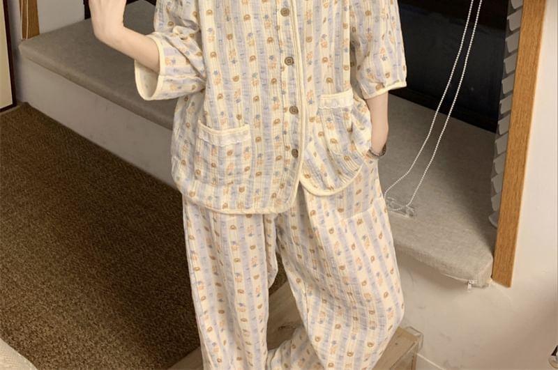 Floral Print Pajama Set Product Image