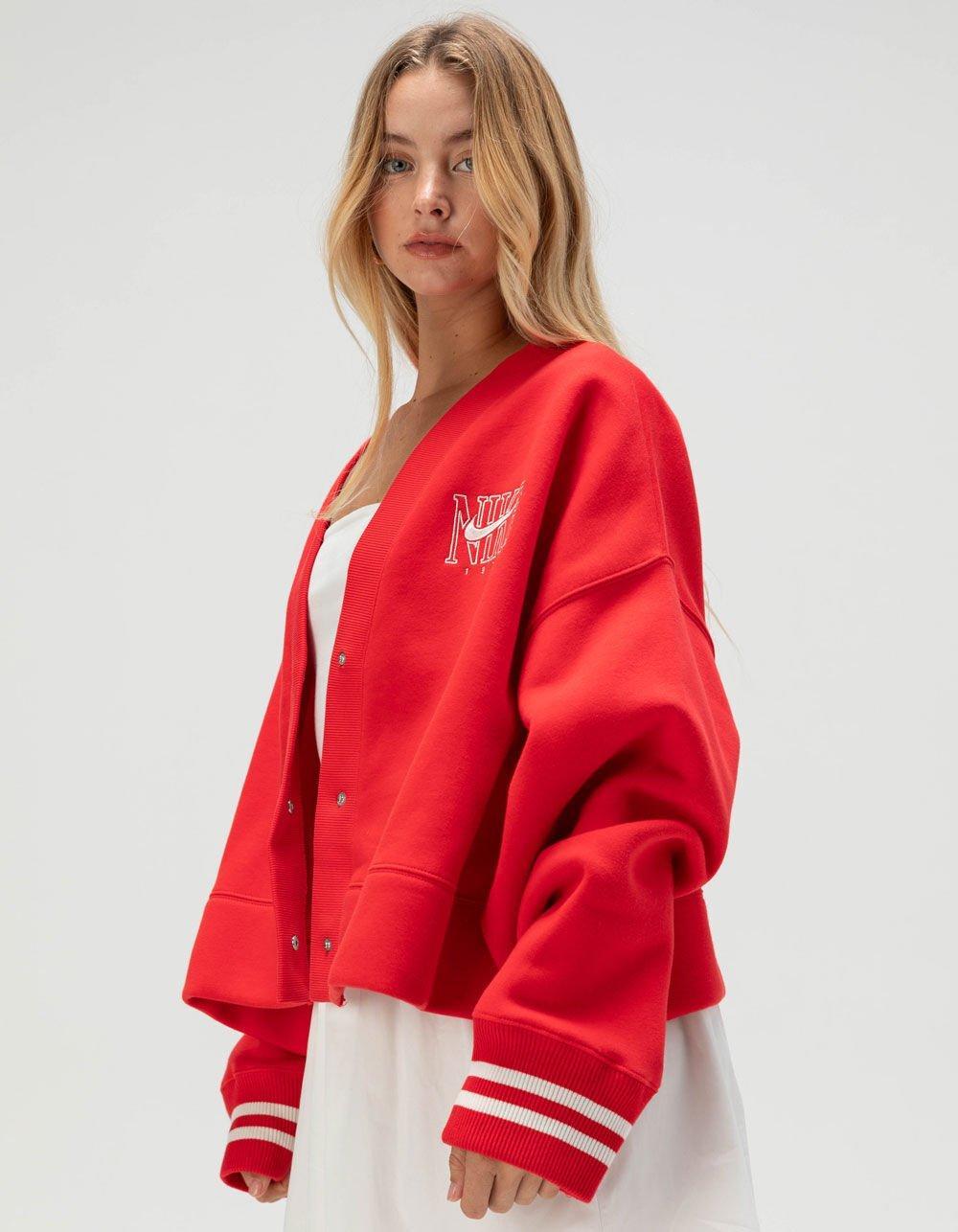 NIKE Sportswear Phoenix Fleece Womens Oversized Cardigan - RED Product Image