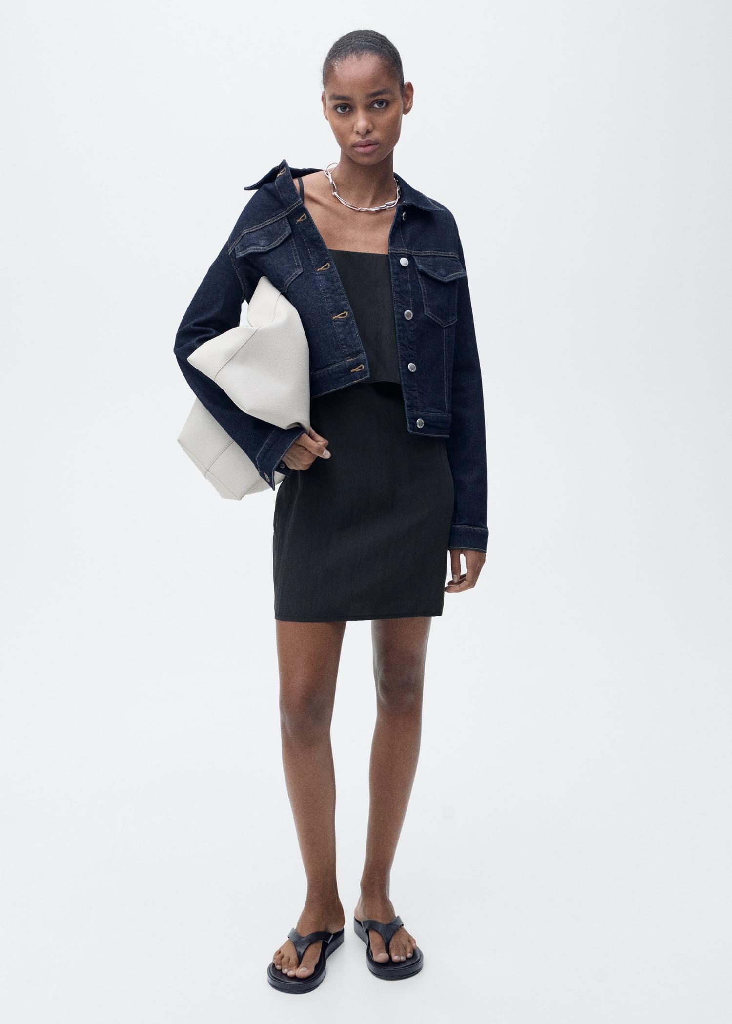 Lyocell dress with ruffles - Women | MANGO USA Product Image