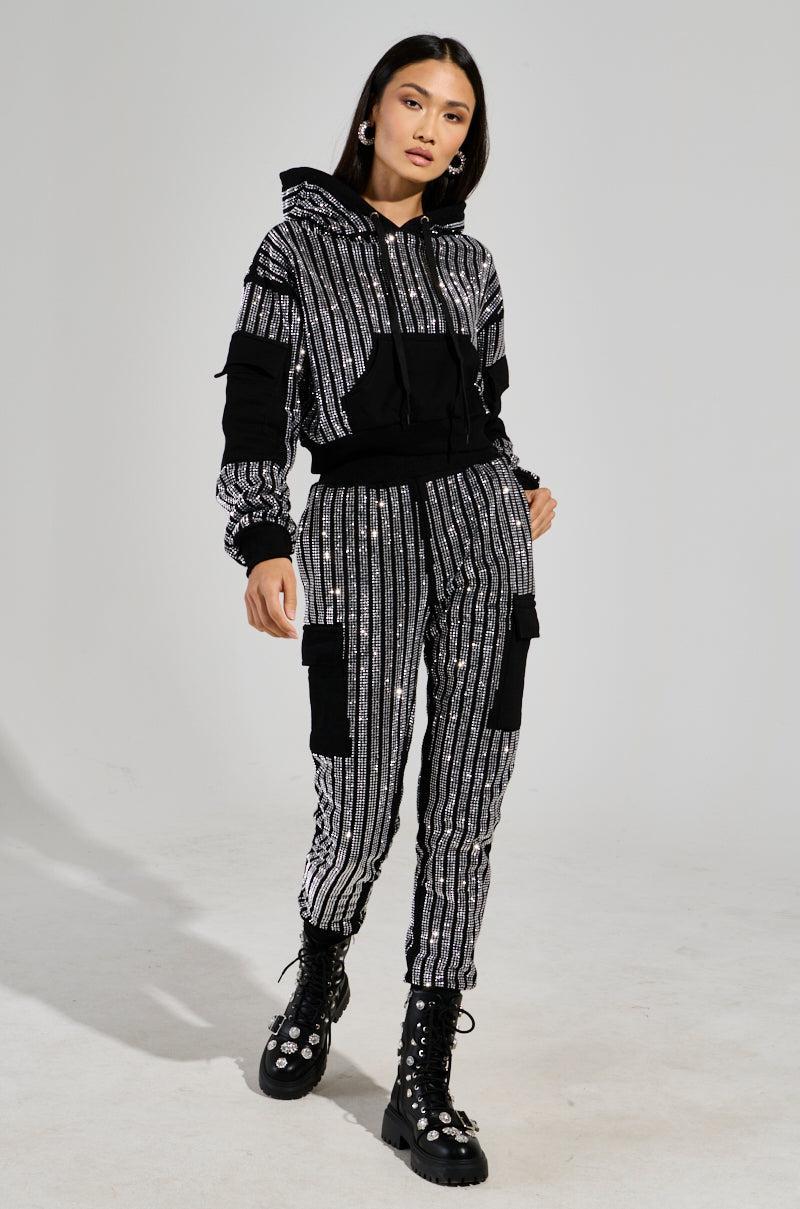 MELINA EMBELLISHED HOODED SWEATSHIRT Product Image