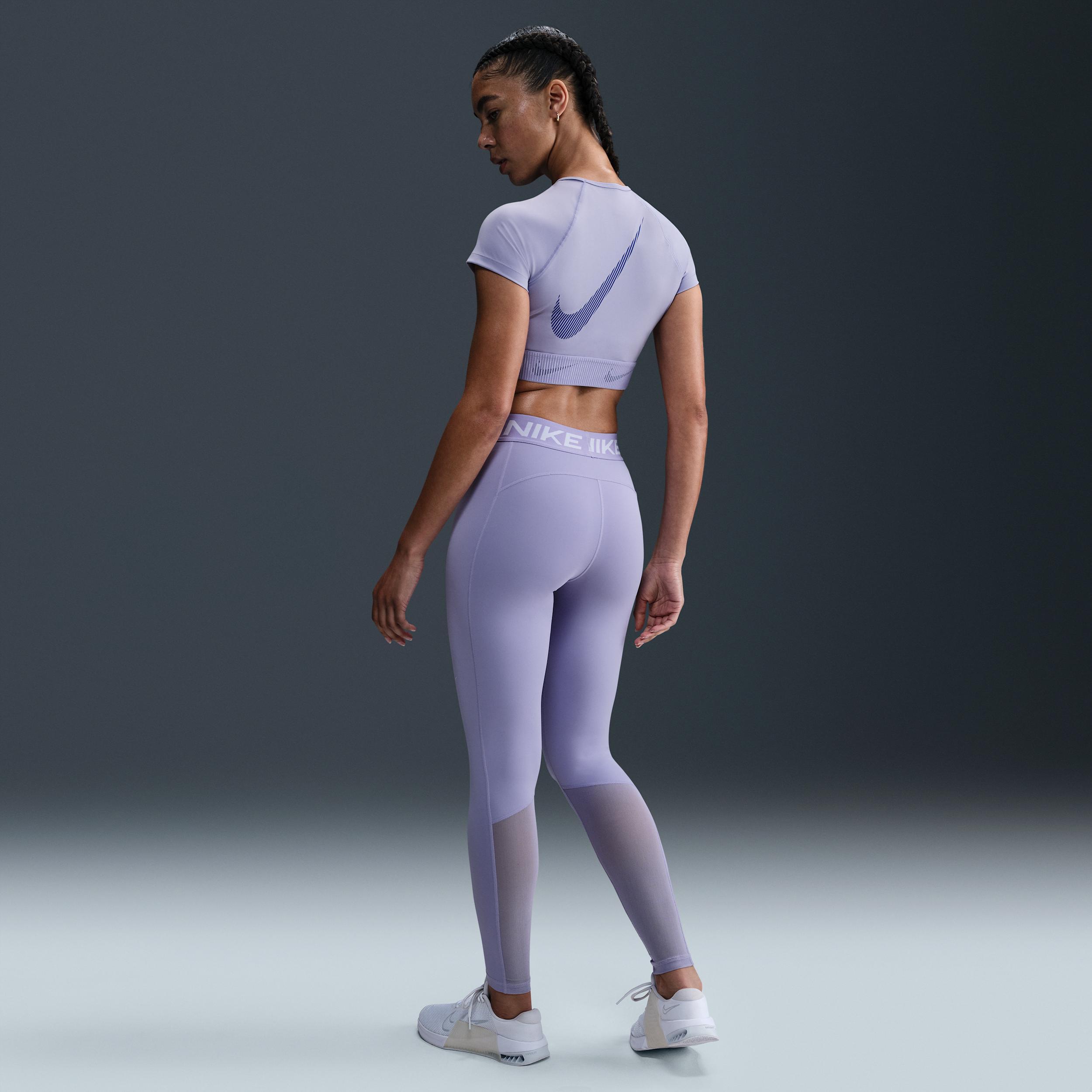 Women's Nike Pro Mid-Rise Mesh-Paneled Leggings Product Image