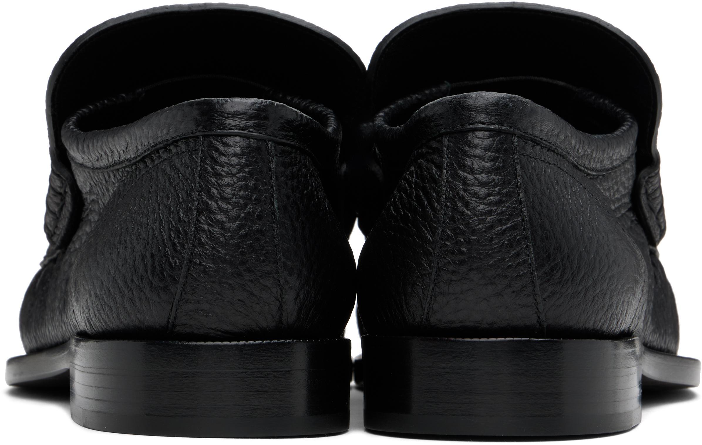 DRIES VAN NOTEN Black Leather Loafers In 900 Black Product Image