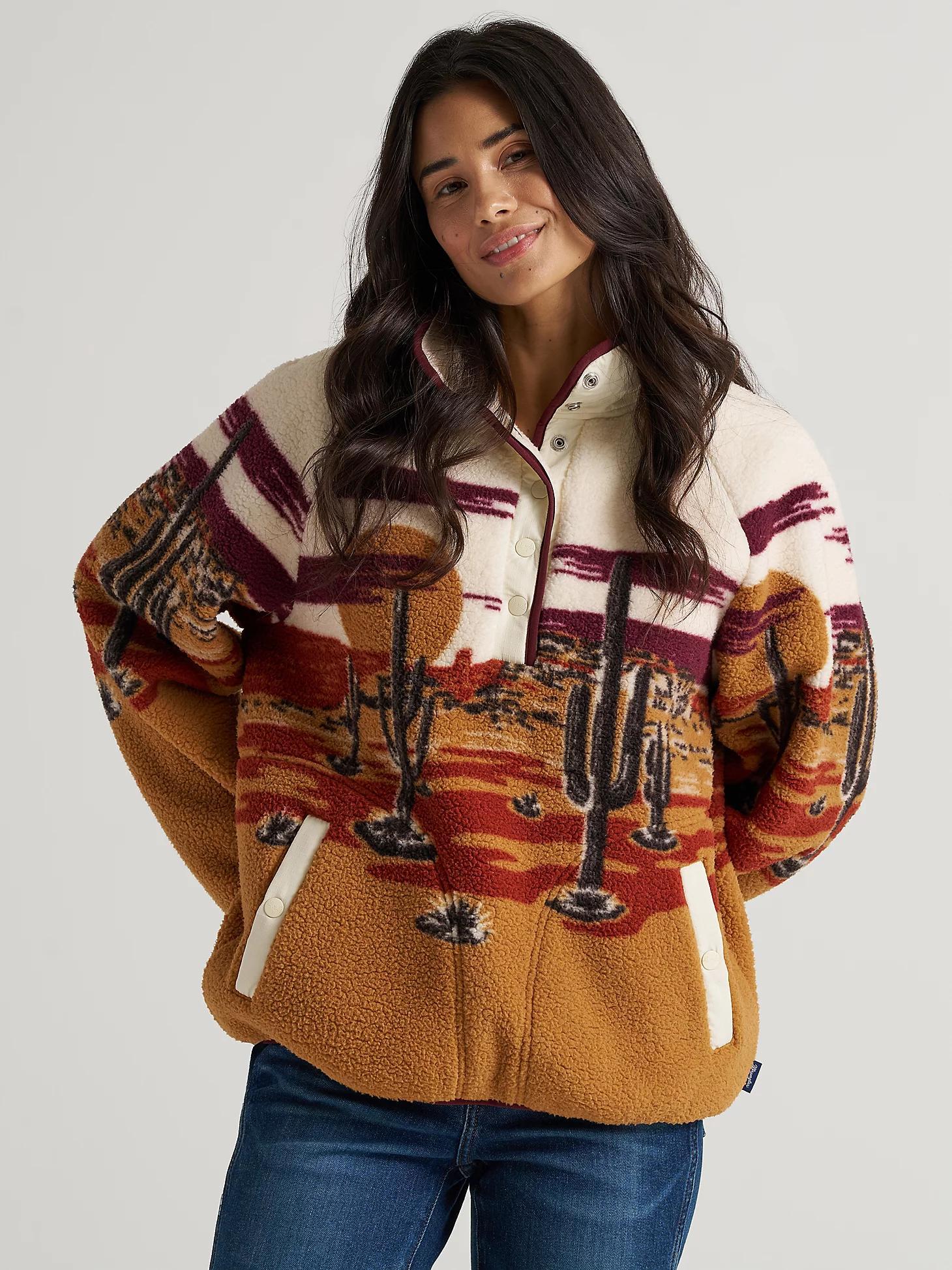 Women's Wrangler Retro® Half-Snap Sherpa Pullover | Women's JACKETS & OUTERWEAR | Wrangler® Product Image