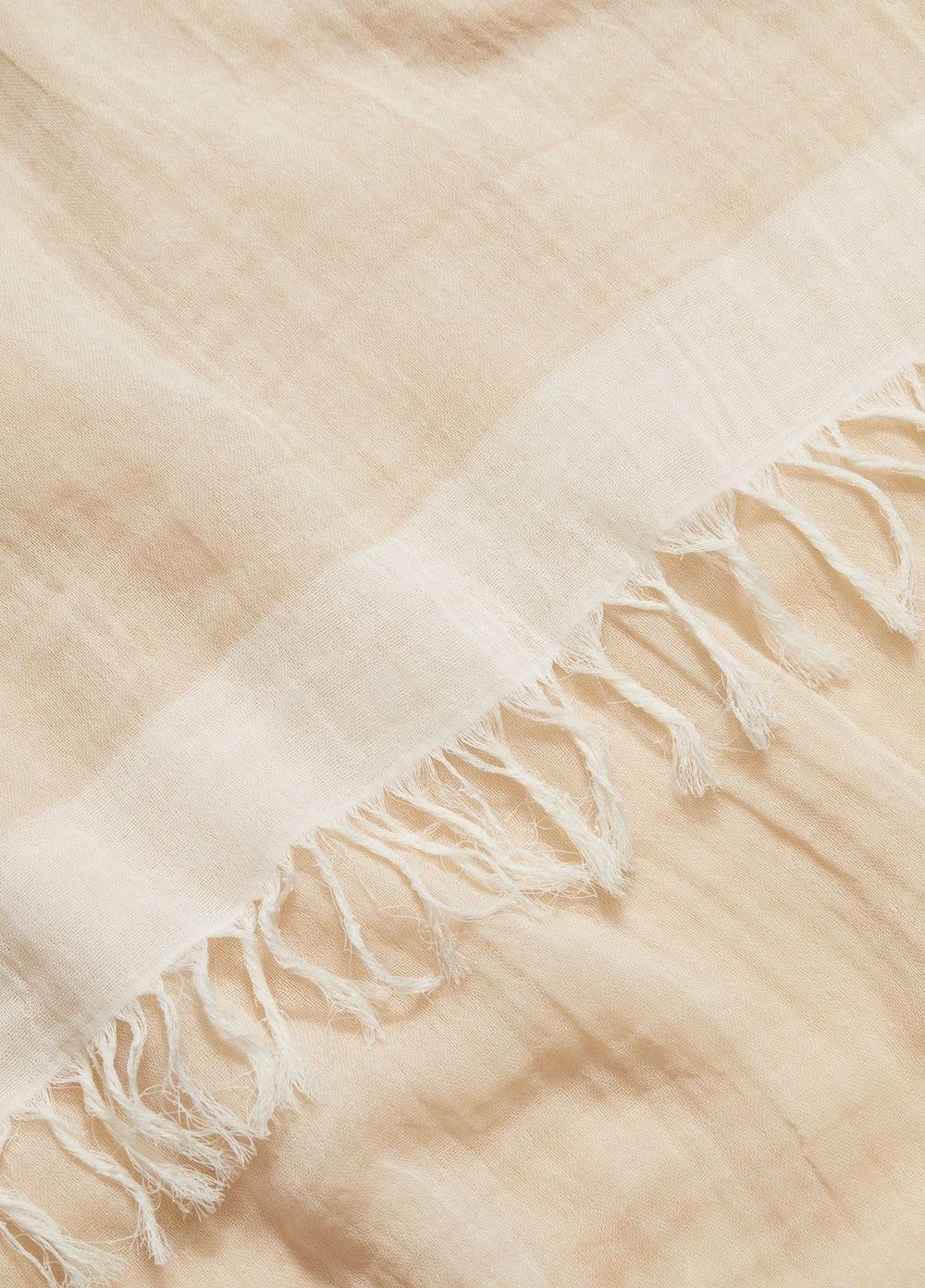 Womens Border-Stripe Cotton Scarf, Optic White/white Oak Vince Product Image