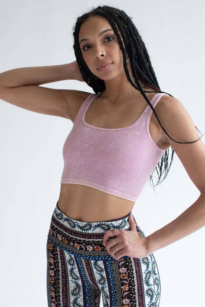 Pink Washed Seamless Crop Tank Product Image