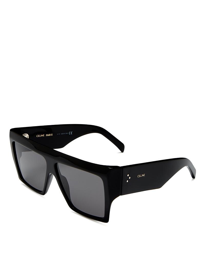 Mens Chunky Rectangle Solid Acetate Sunglasses Product Image