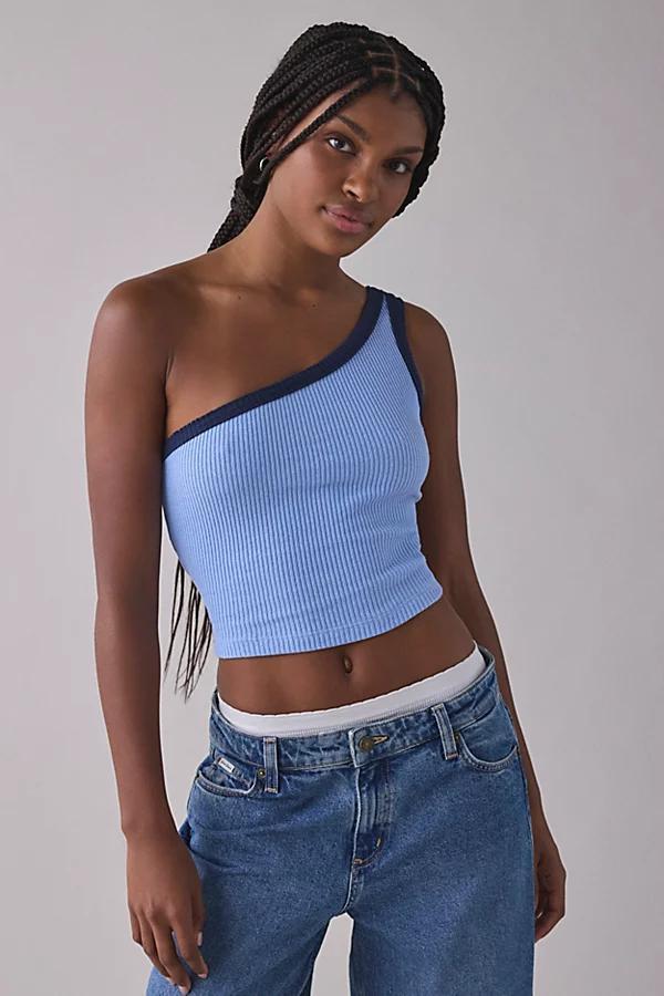 Urban Outfitters UO Penny Ribbed Knit One-Shoulder Crop Top Womens at Urban Outfitters Product Image