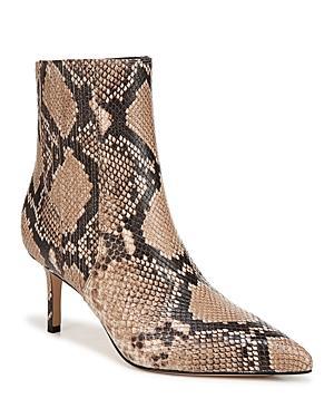Veronica Beard Womens Lisa Pointed Toe Snake Embossed Mid Heel Booties Product Image