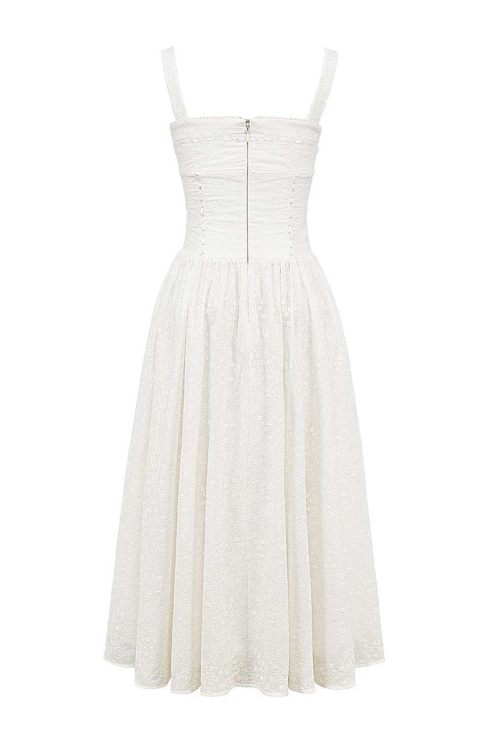 Vivien White Broderie Anglais Midi Sundress Product Image