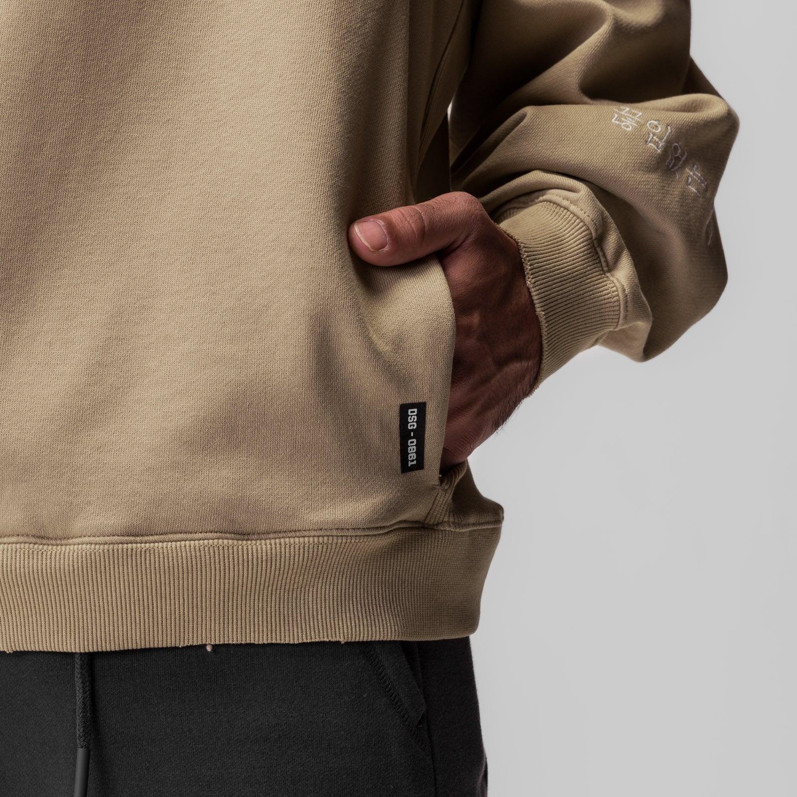 0861. Tech Essential™ Distressed Crewneck - Khaki Product Image