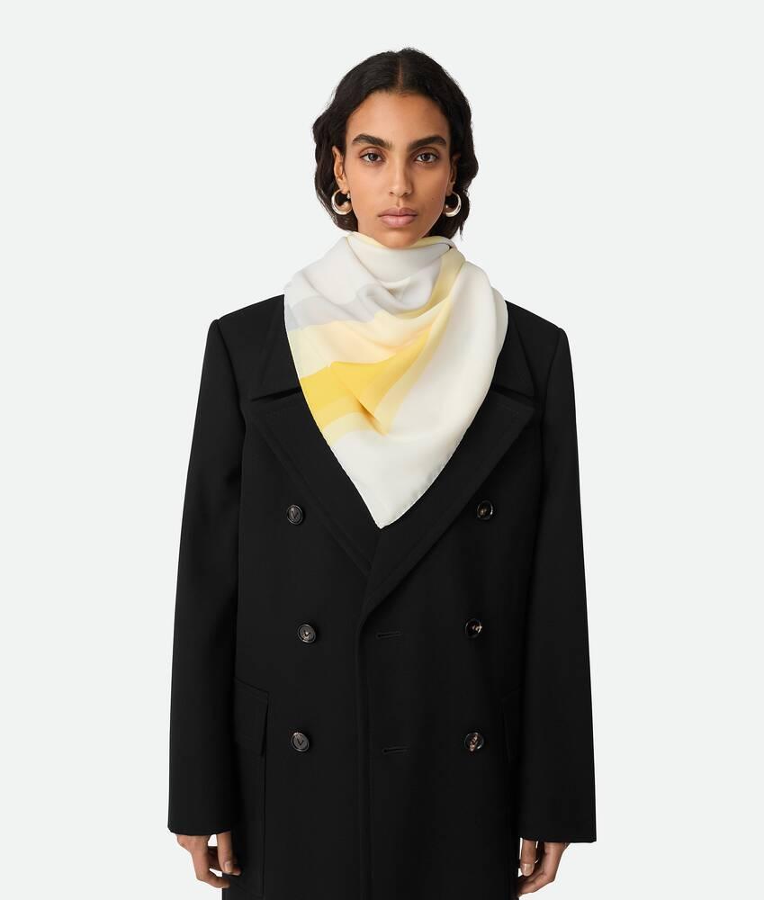 Women's Silk Twill Striped Foulard in Yellow multicolor Product Image