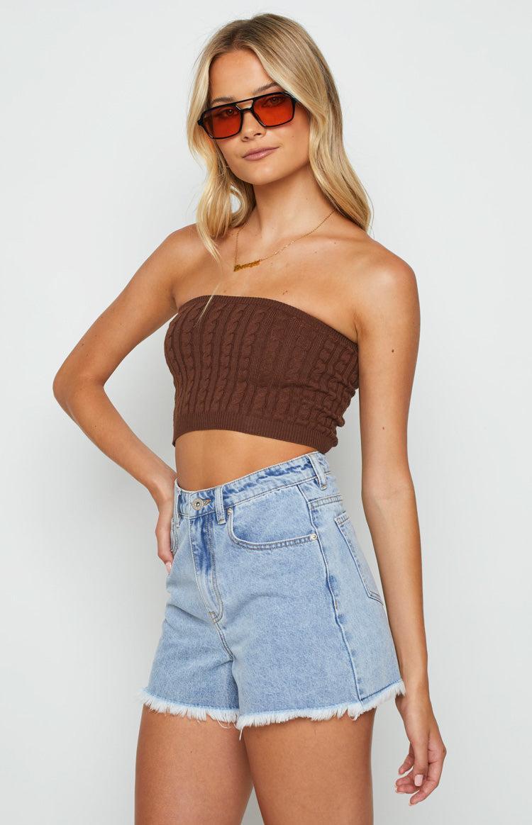 Cassandra Brown Bandeau Top Product Image