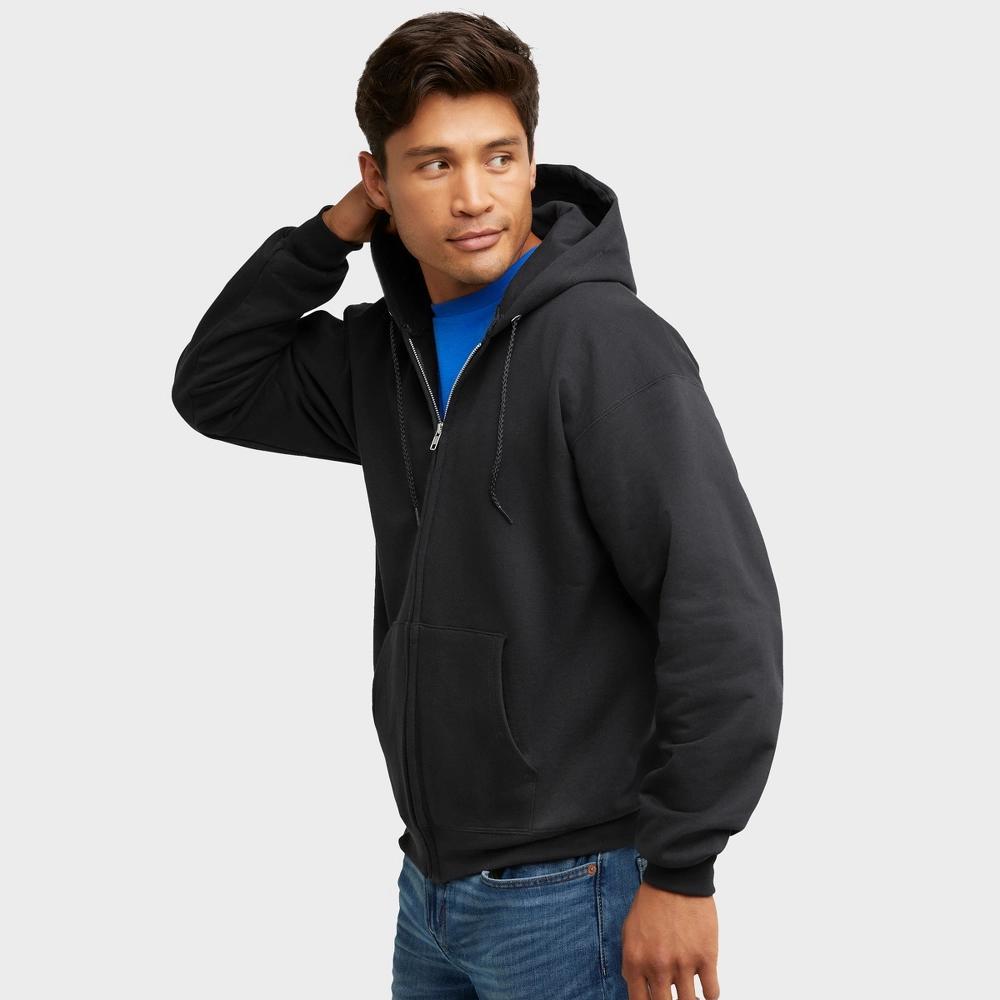 Men's Hanes Ultimate® Fleece Full-Zip Hoodie, Size: Large, Light Silver Product Image