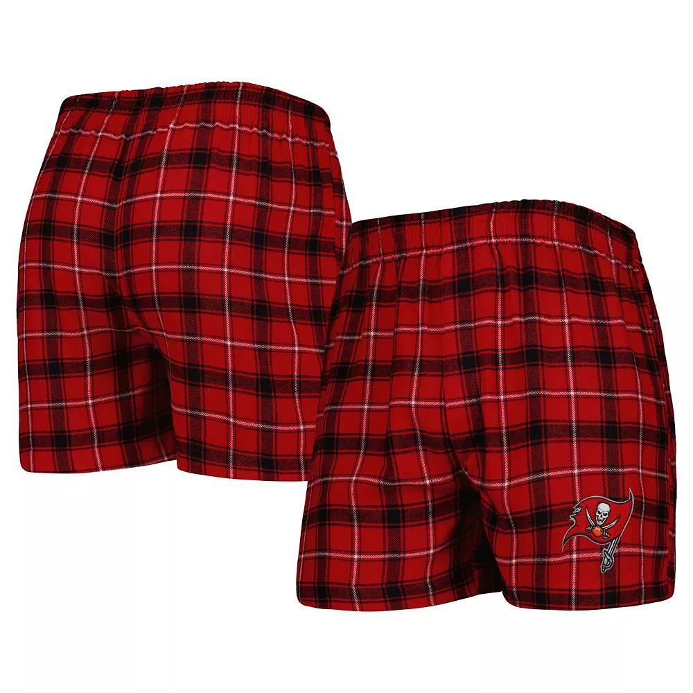 Men's Concepts Sport Red/Black Tampa Bay Buccaneers Ledger Flannel Boxers, Size: 2XL Product Image