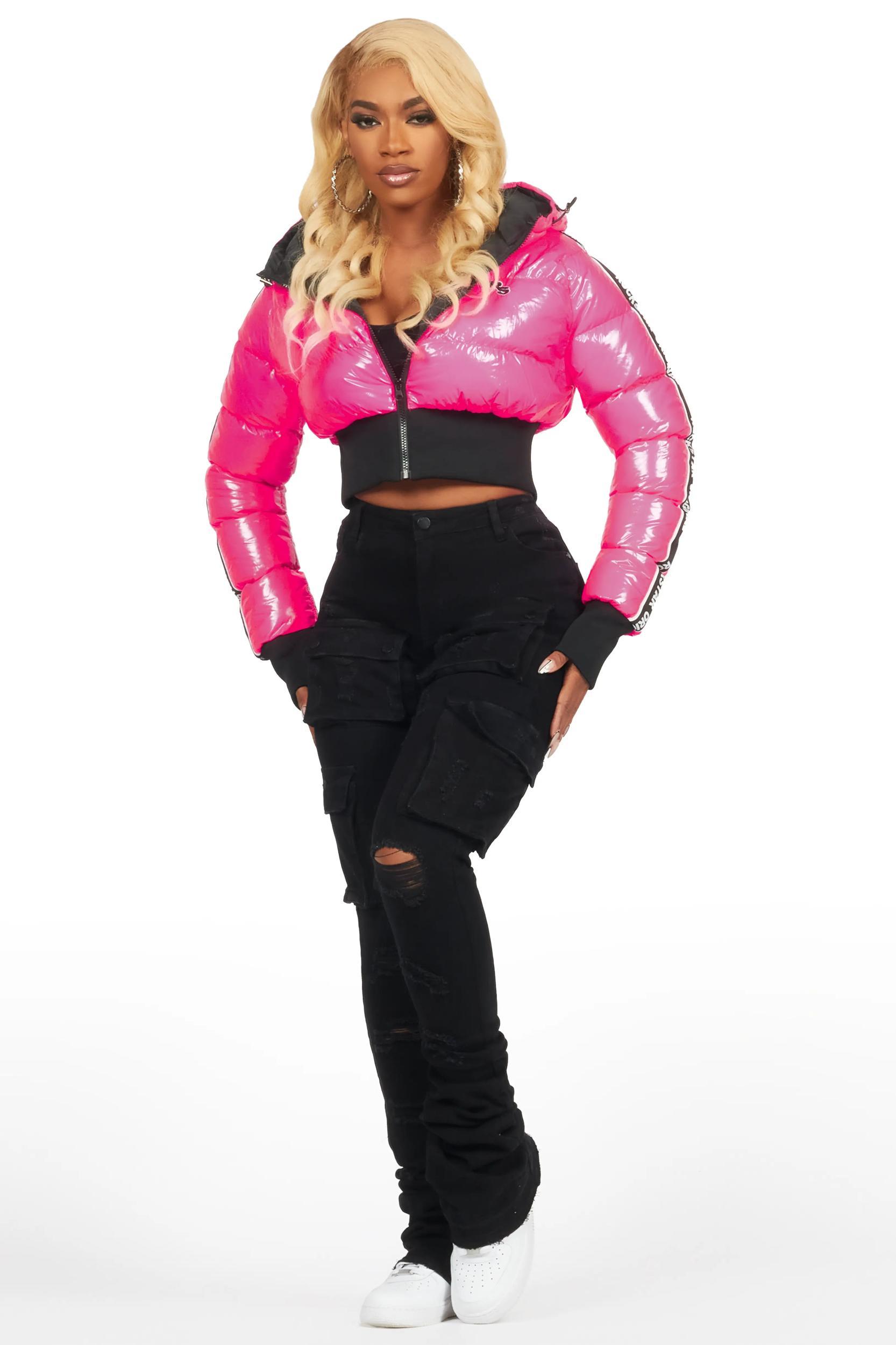 Jackey Hot Pink 2.0 Crop Puffer Jacket Female Product Image