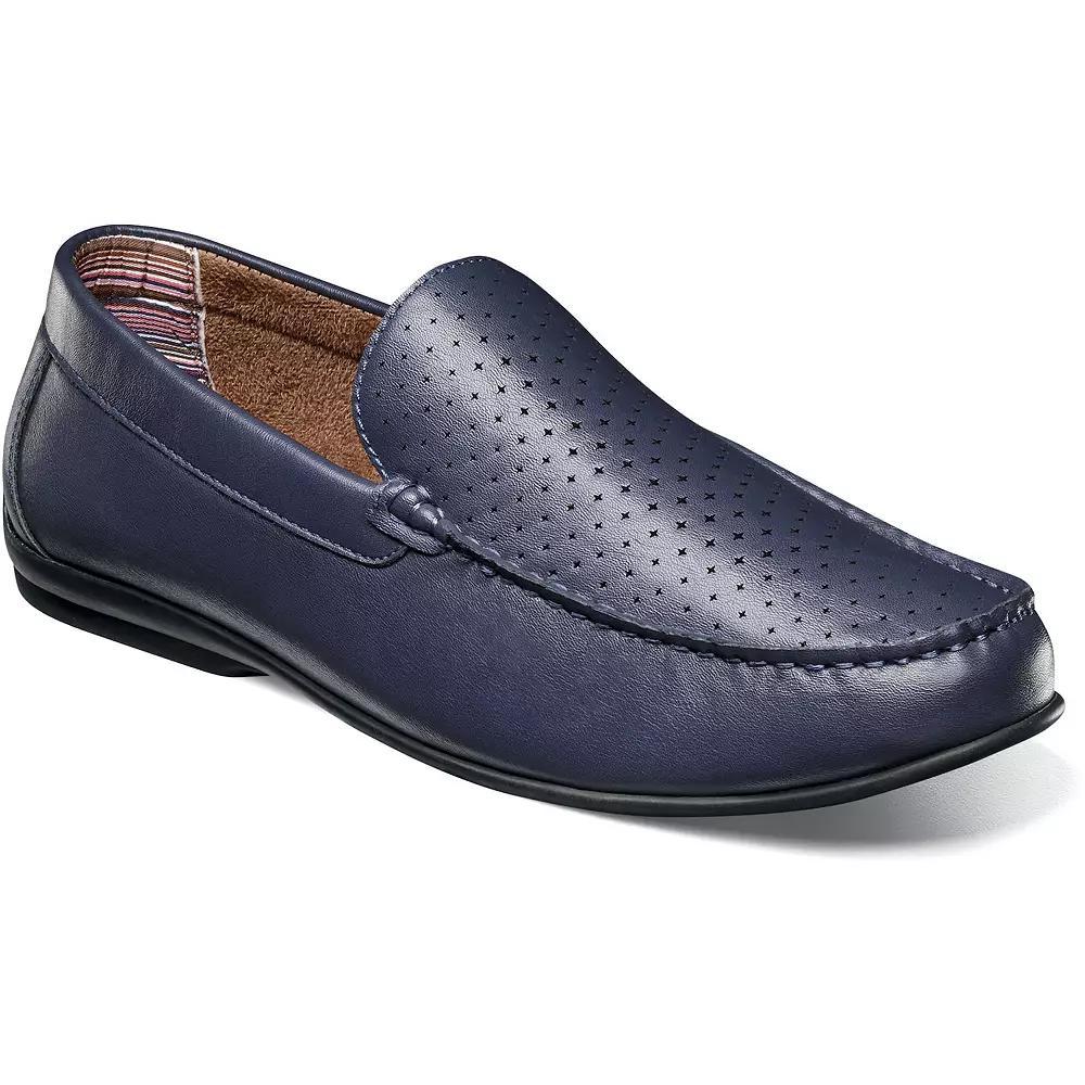 Stacy Adams Conroy Mens Moc Toe Slip-On Shoes Blue Product Image
