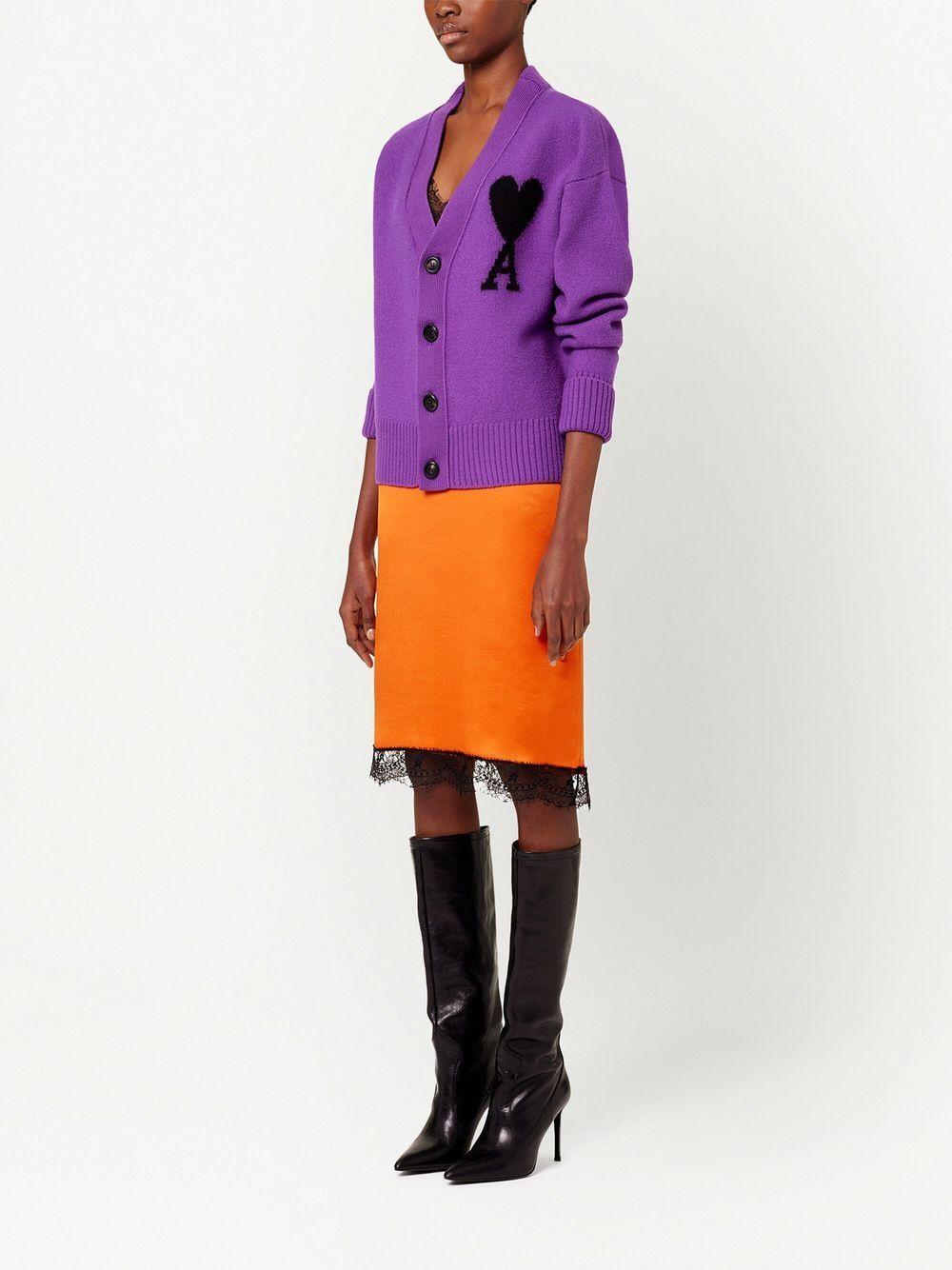 logo-intarsia wool cardigan Product Image
