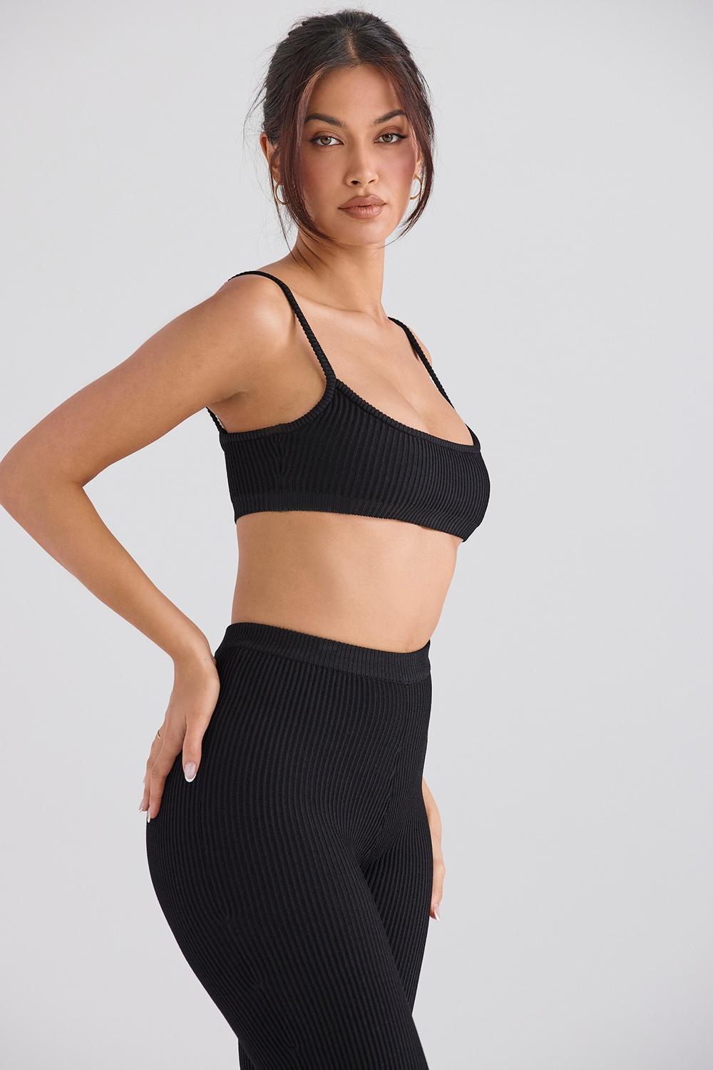 Mischa Black Ribbed Knit Bralette Product Image
