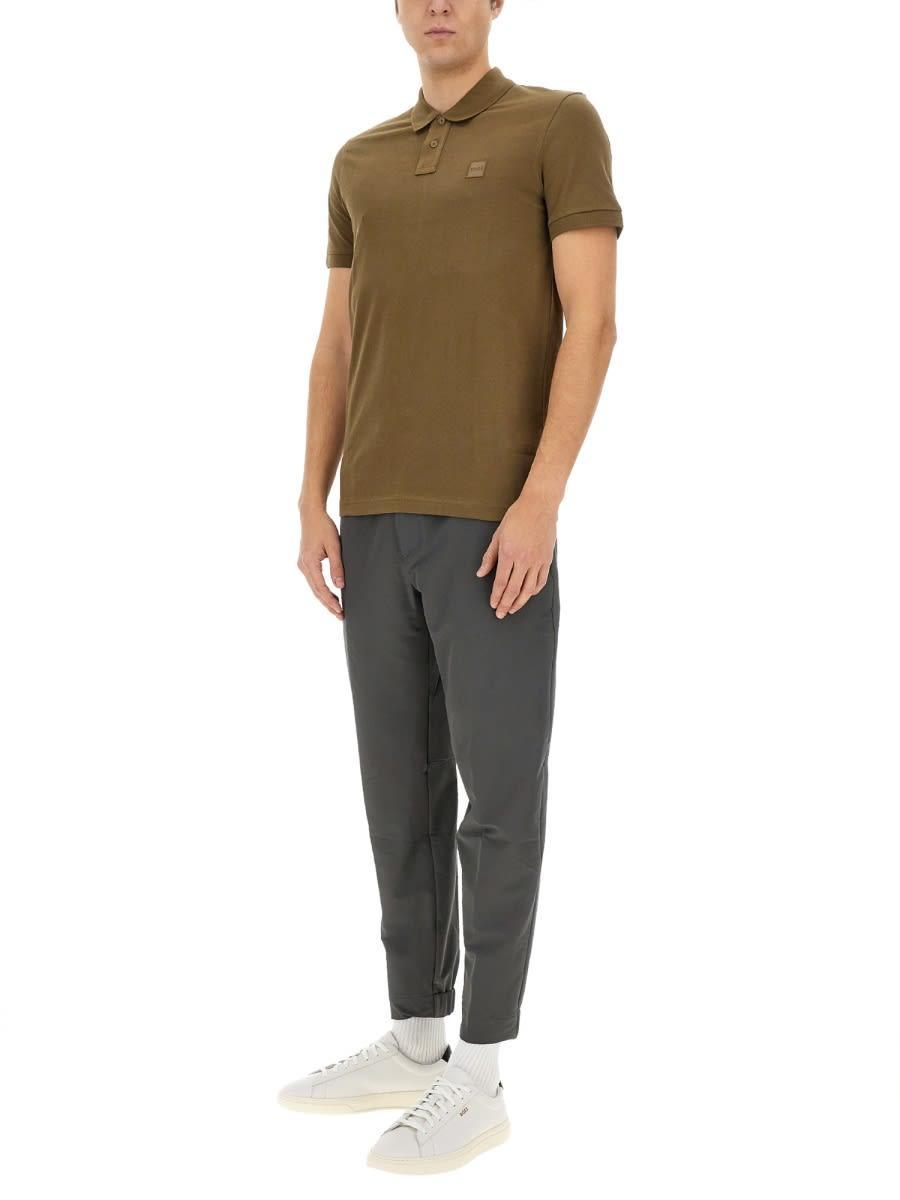 HUGO BOSS Polo With Logo Patch In Brown Product Image