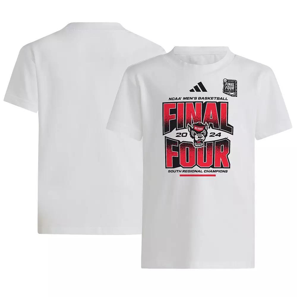 Youth adidas White NC State Wolfpack 2024 NCAA Mens Basketball Tournament March Madness Final Four T-Shirt, Boys Product Image