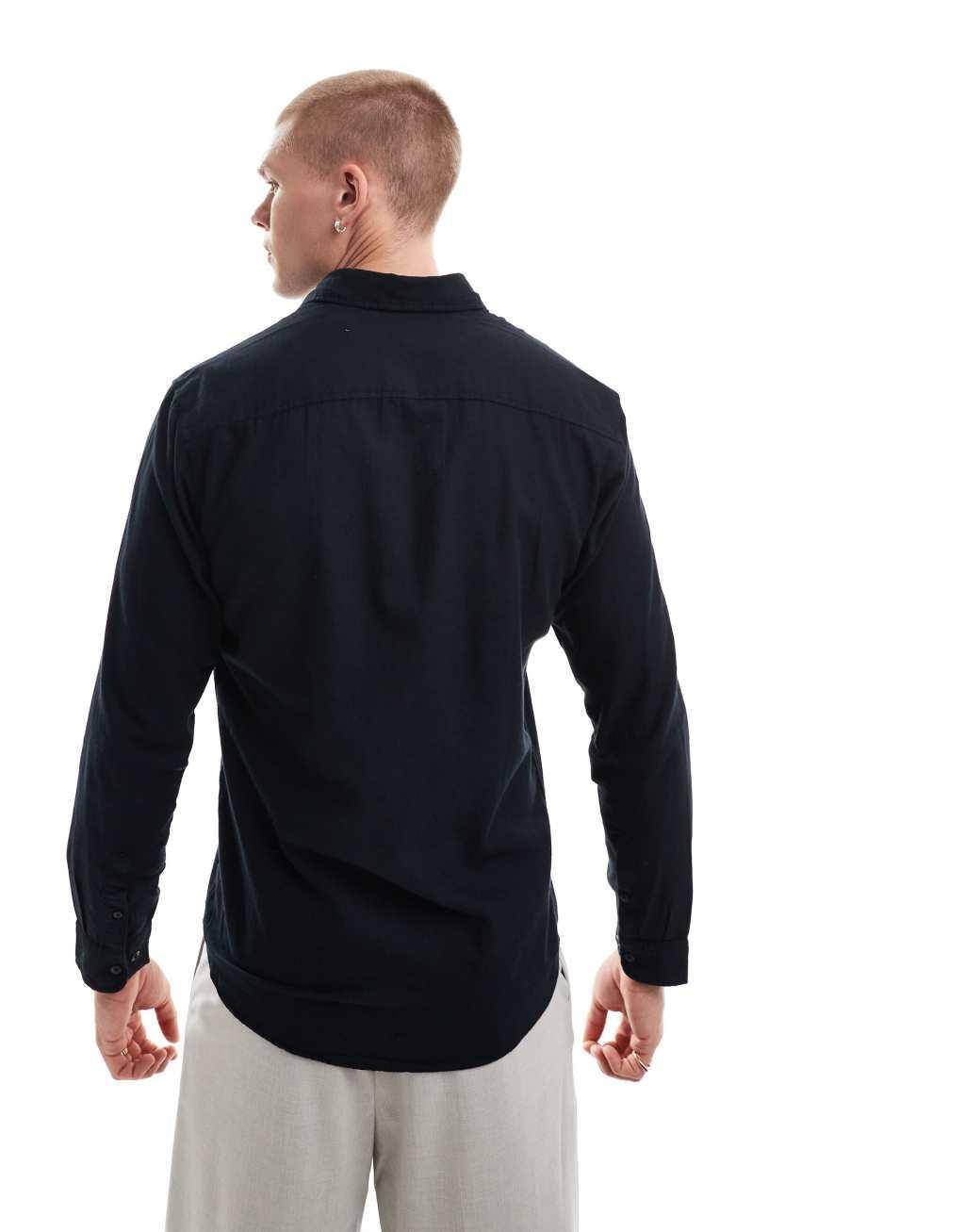 Jack & Jones Premium slim fit shirt in black  Product Image