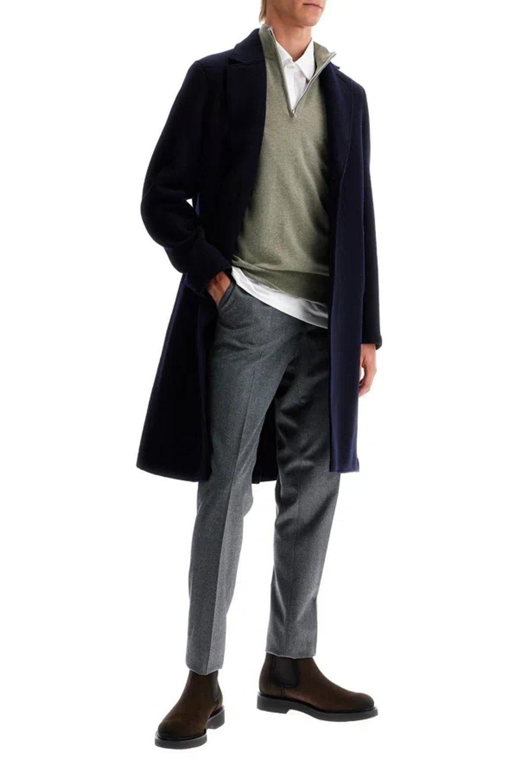 BRUNELLO CUCINELLI Italian Fit Flannel Trousers For A In Gray Product Image