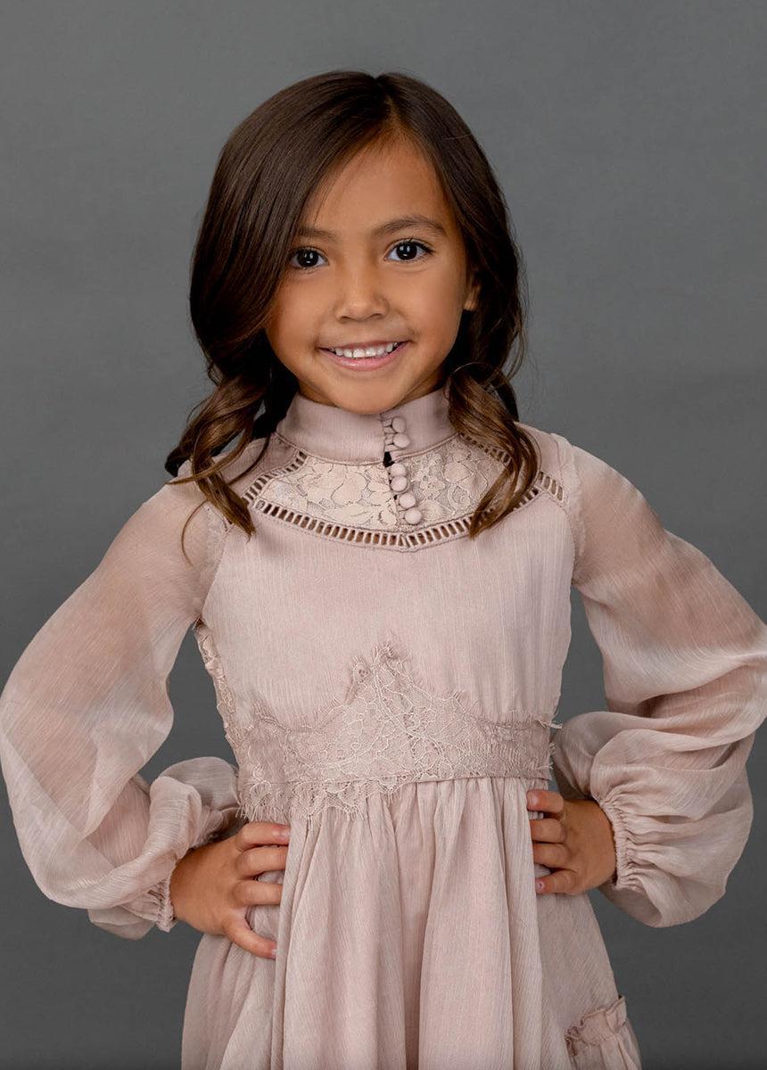 Kimaya Dress in Nude Pink Girls Product Image