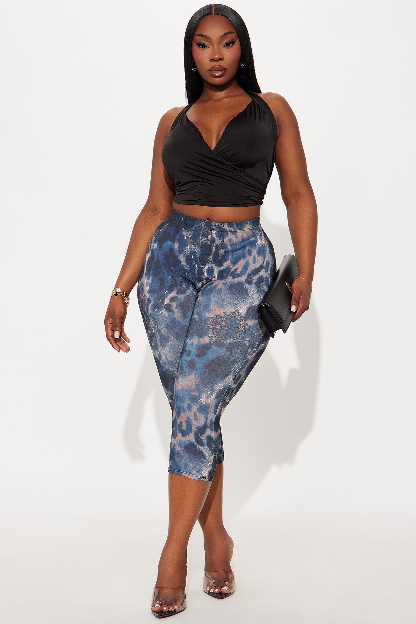 Divine Beauty Leopard Capri Legging - Black/combo Product Image