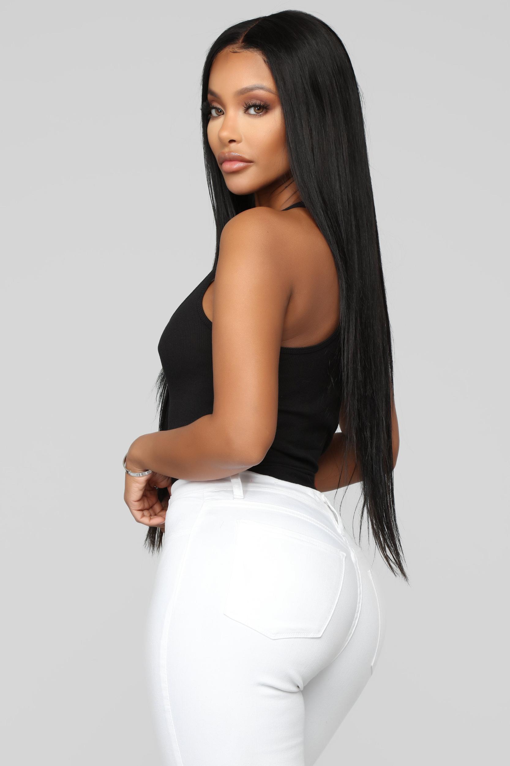 Zoey Racer Back Tank - Black Product Image