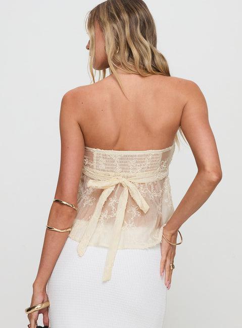 Quinnie Strapless Top Cream Product Image