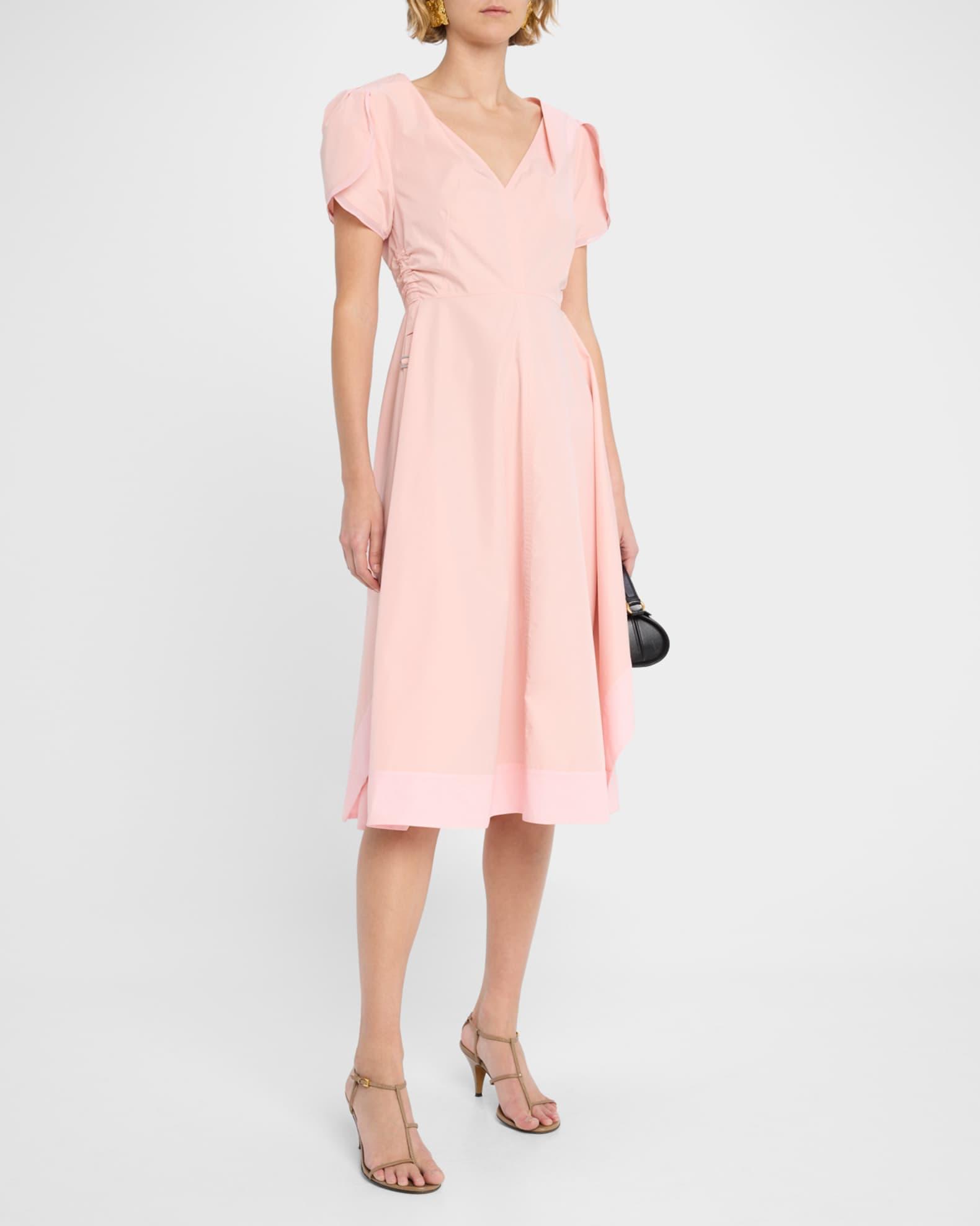 V-Neck Tulip-Sleeve Midi Dress Product Image