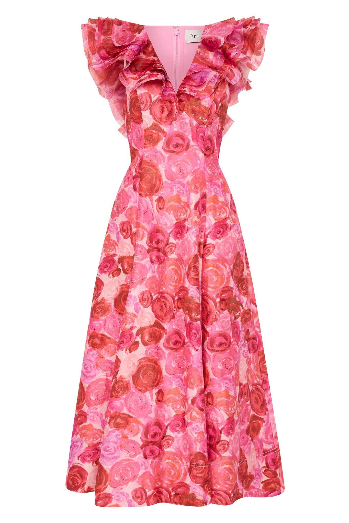 Enchanted Plunge Midi Dress Product Image