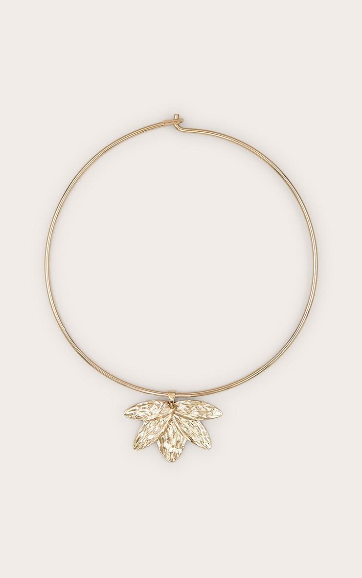 Gold Leaf Structured Collar Necklace Product Image