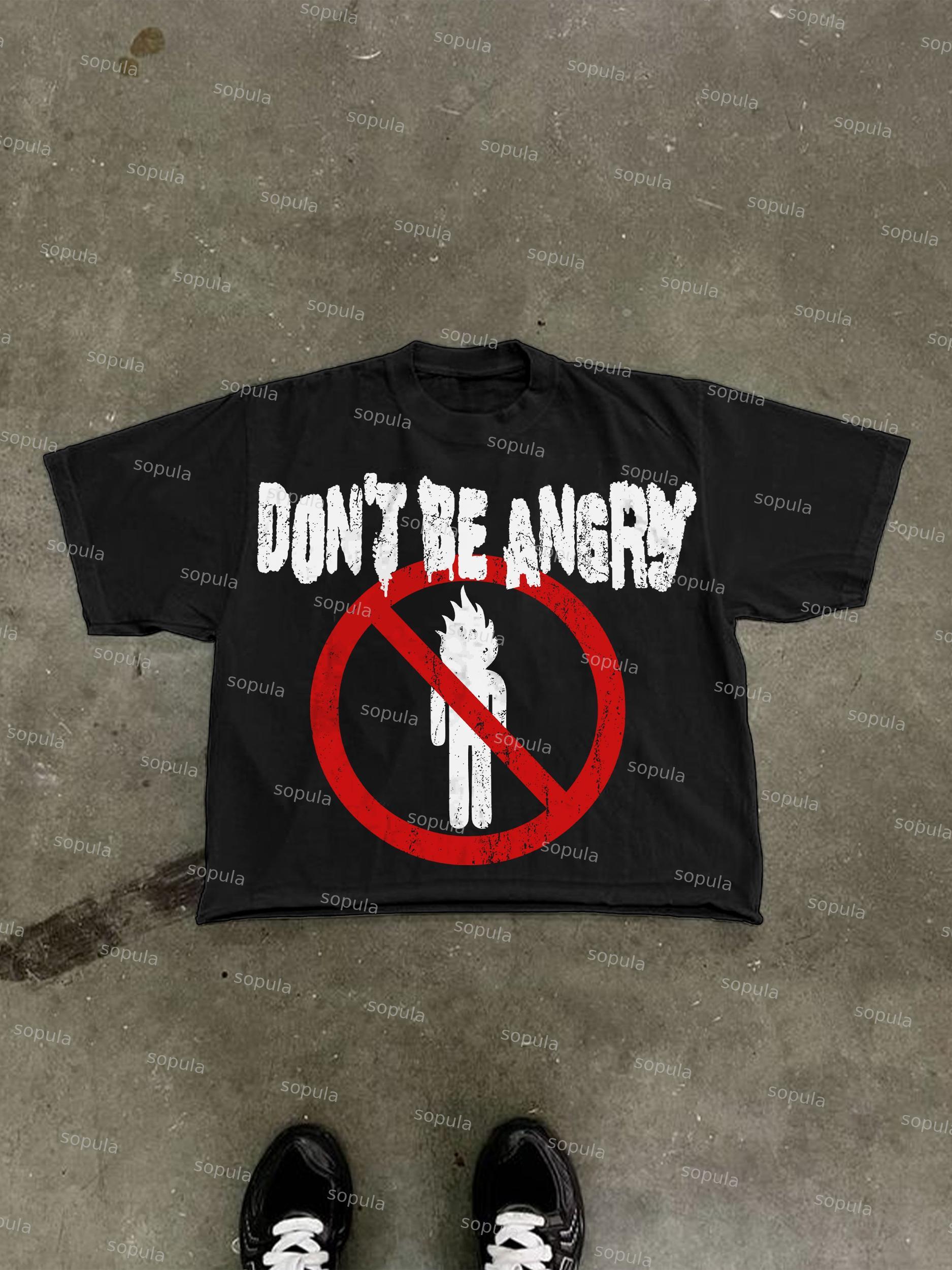 Sopula Don't Be Angry Fun Graphic Cropped T-shirt Product Image