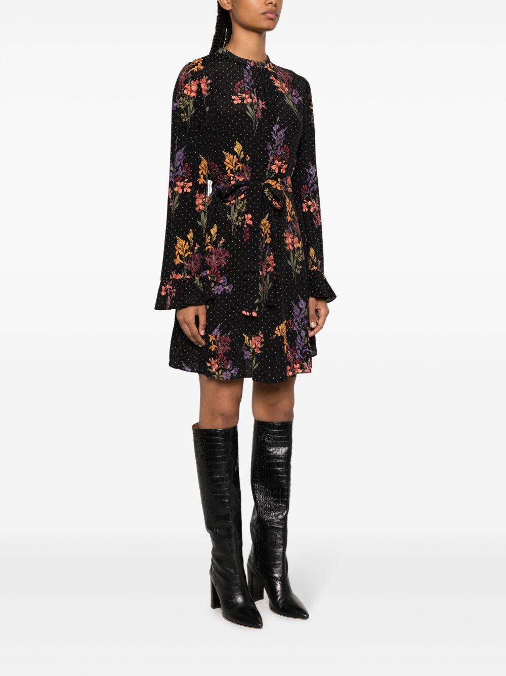 crepe floral polka-dot mini dress Product Image