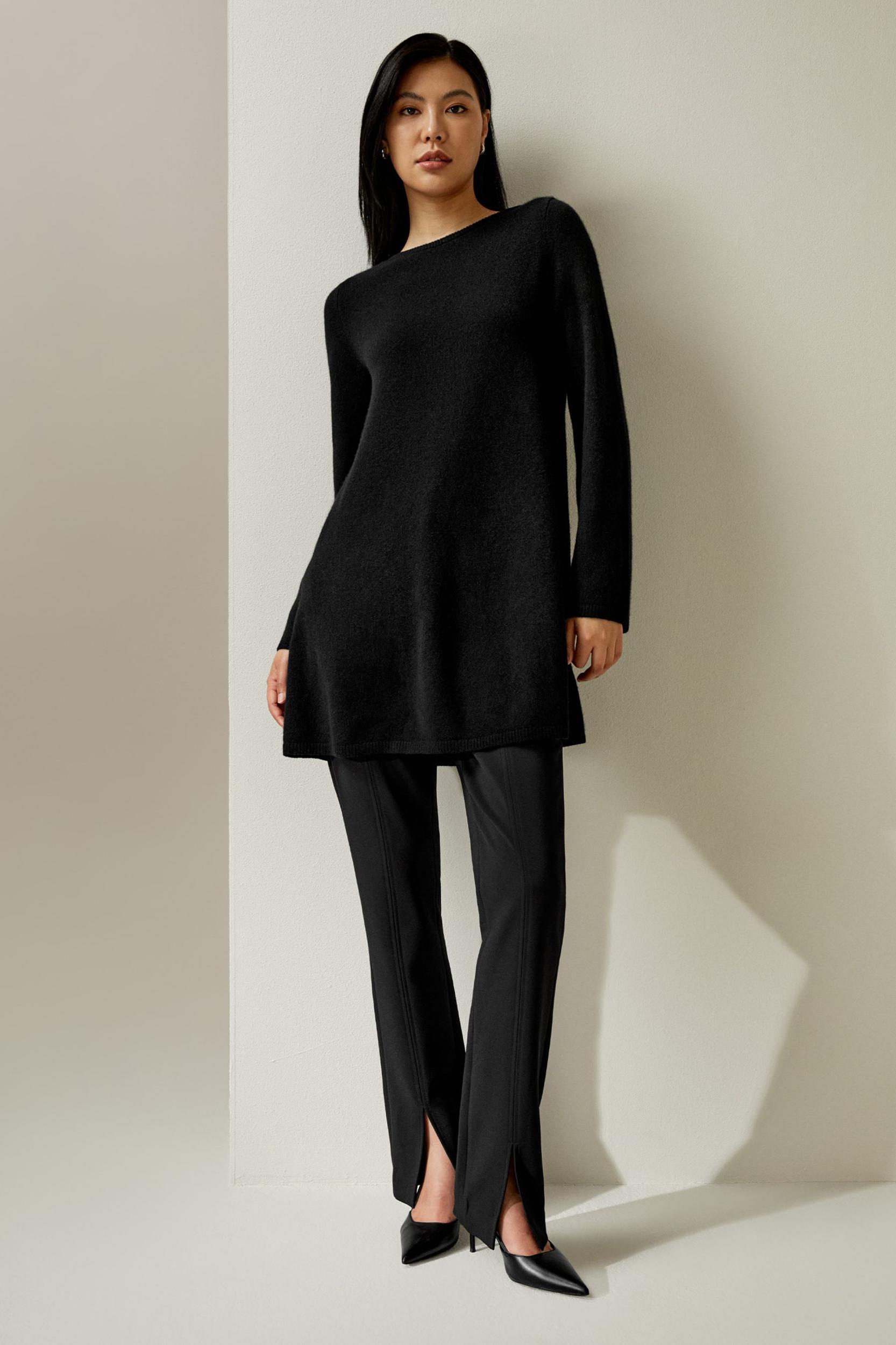 Pullover Mid-length Cashmere Sweater Product Image