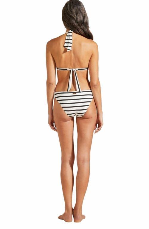 Womens Striped Halter Bikini Top Product Image