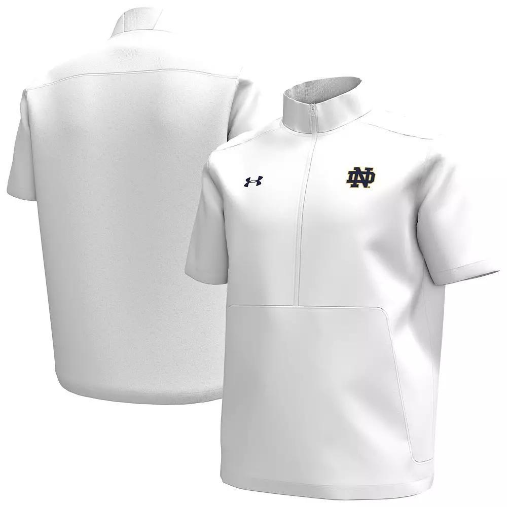 Men's Under Armour White Notre Dame Fighting Irish Motivate Quarter-Zip Short Sleeve Top, Size: Large Product Image