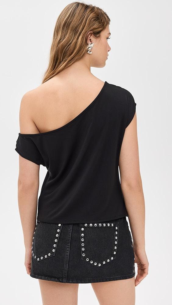 Good American Stretch Jersey Asymmetric Top | Shopbop Product Image