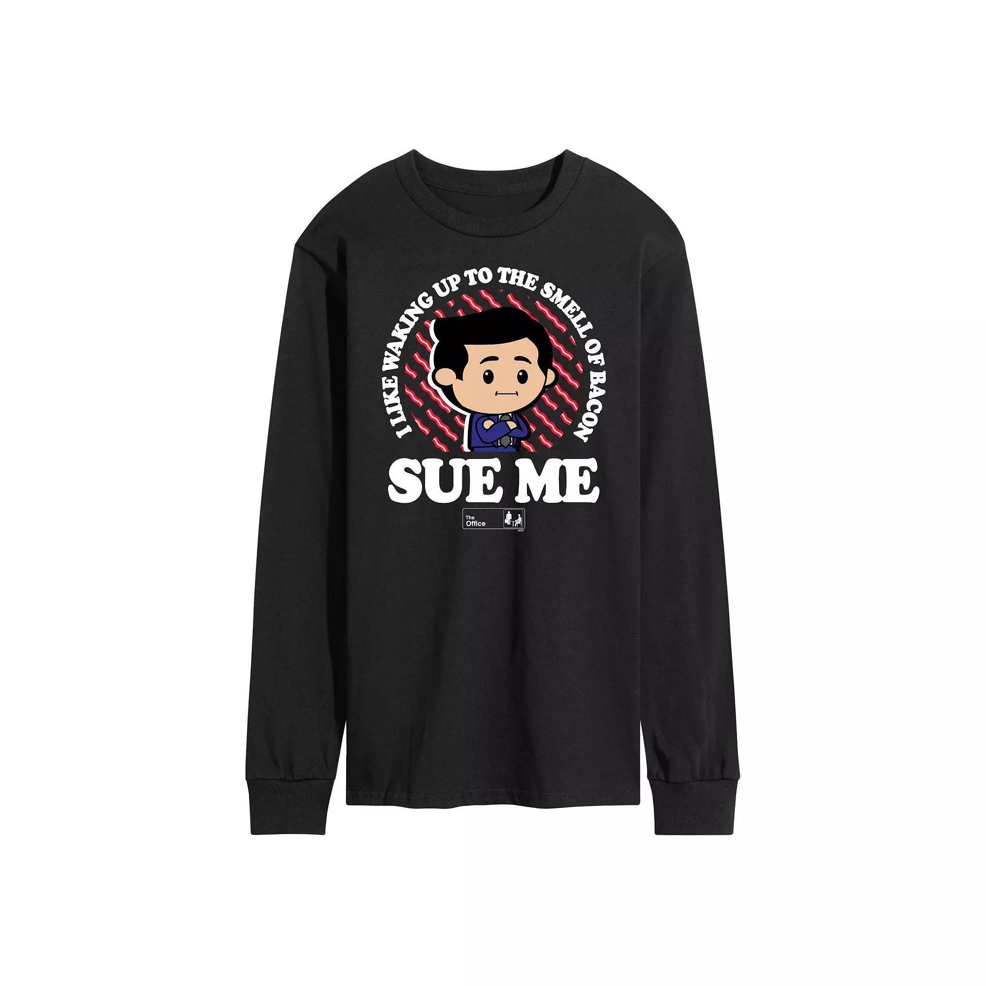 Men's The Office Bacon Sue Me Long Sleeve, Size: Small, Black Product Image
