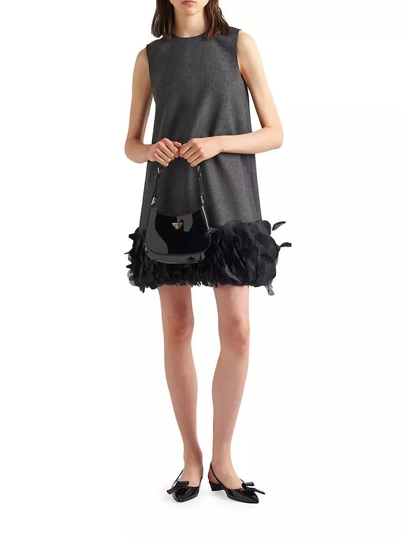 Womens Embroidered Wool Mini-Dress Product Image