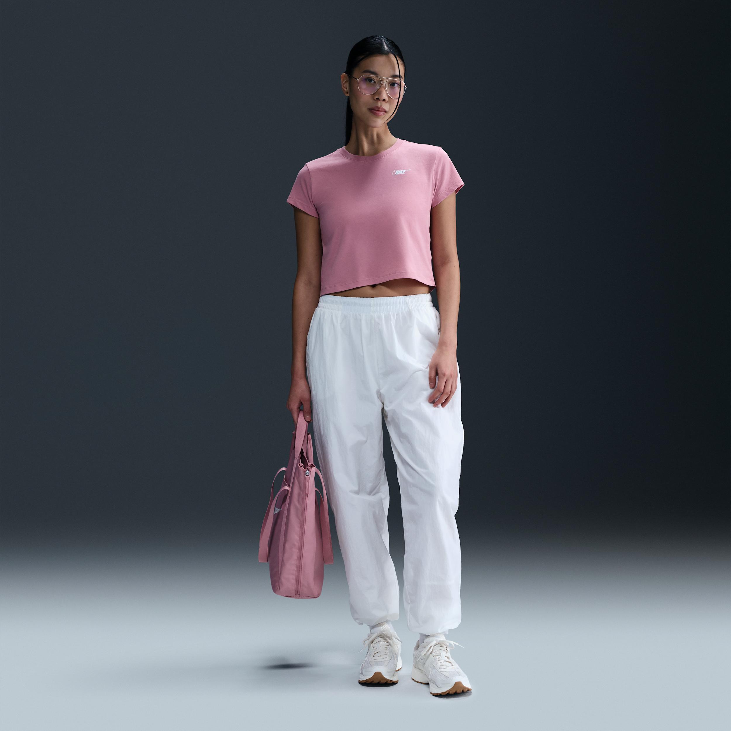 Women's Nike Sportswear Essential Club Crop Tee, Size: Medium, Elemental Pink Product Image