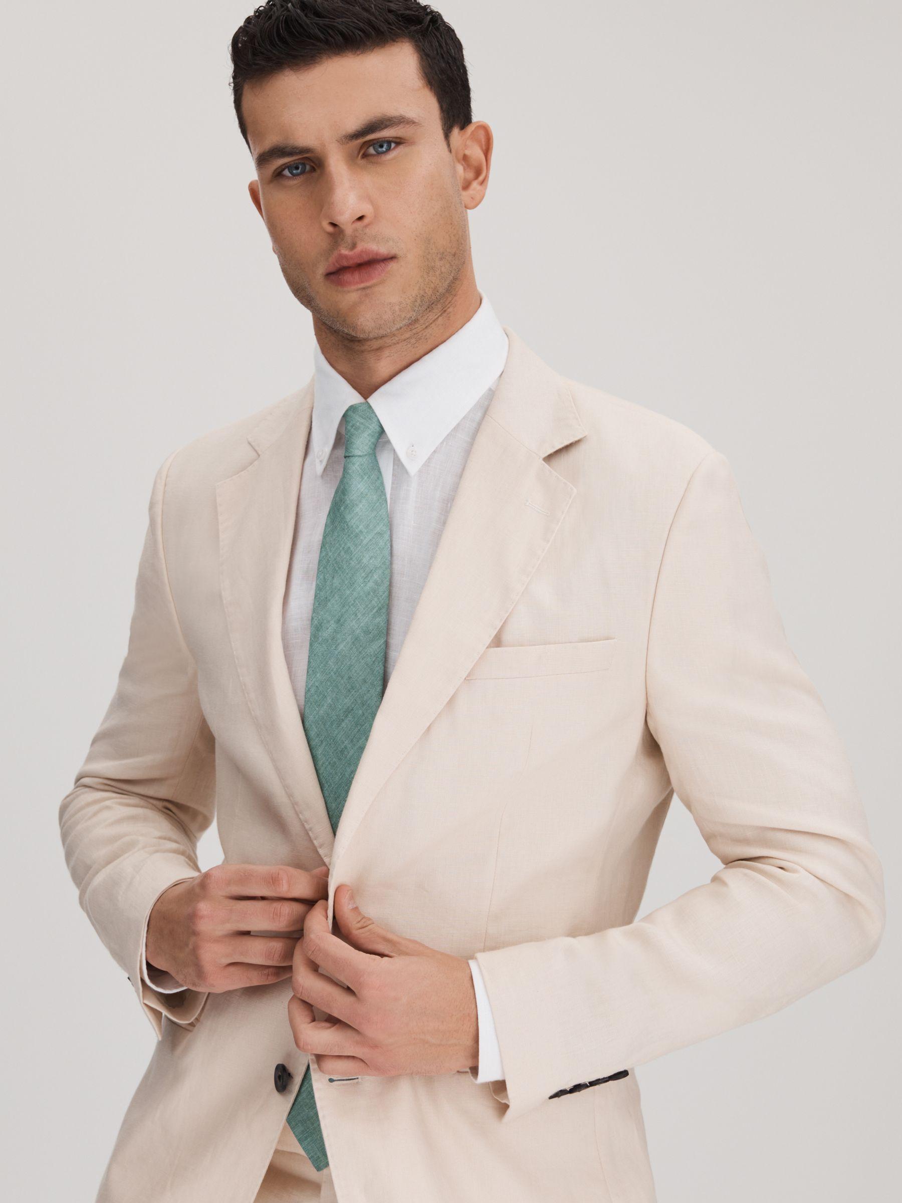 Linen Tie in Pistachio Melange Product Image