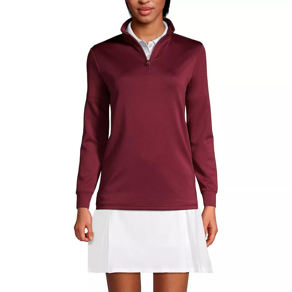 Womens Lands End Quarter Zip Pullover Blue Product Image