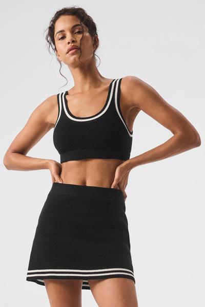 Tennis Club Sweater Knit Bra - Black/Ivory Product Image