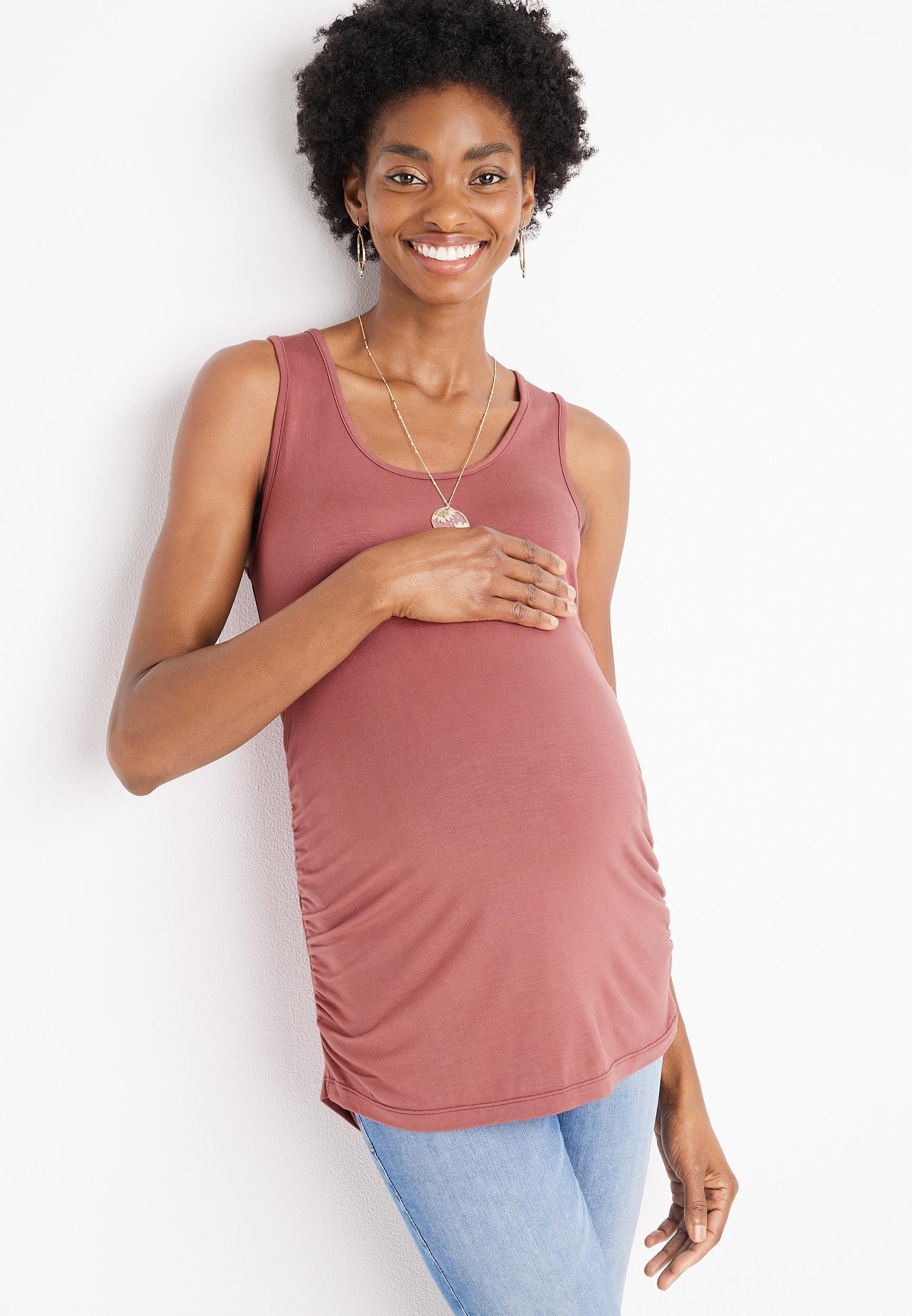 Maurices Womens 24/7 Flawless Scoop Neck Maternity Tank Red Size X Small Product Image