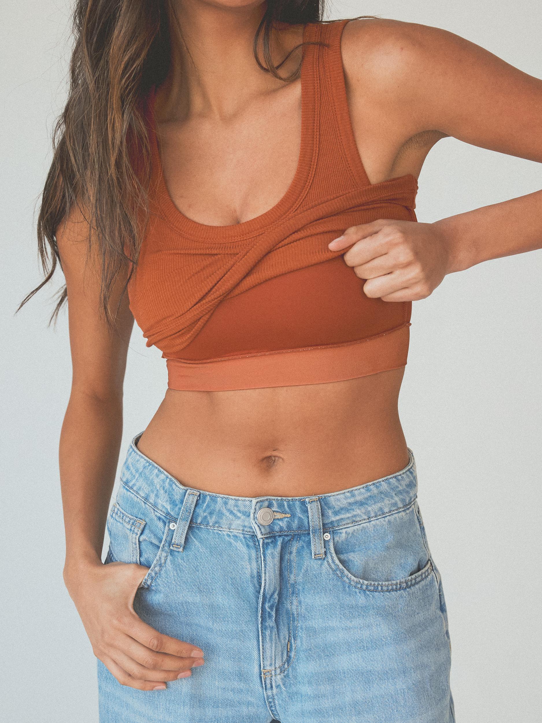 Bamboo Scoop Neck Brami Tank (Crop) Product Image
