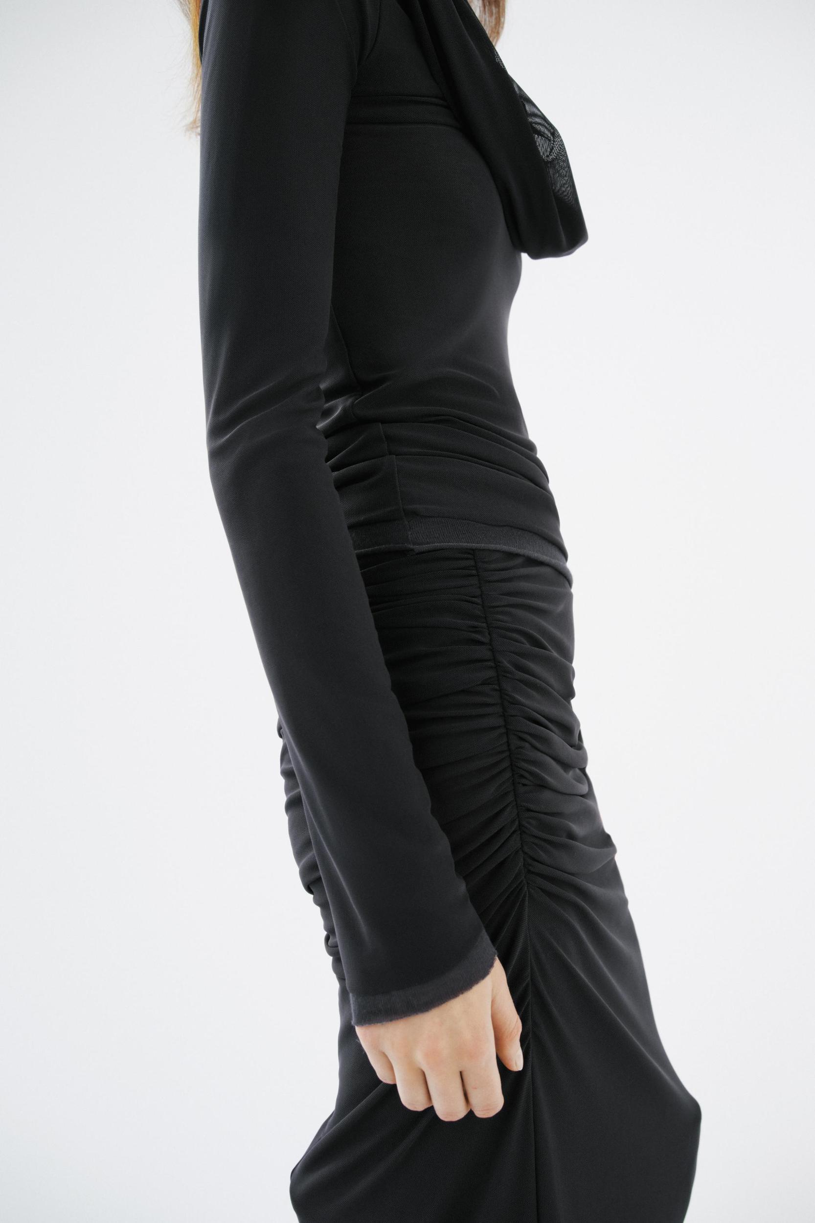 TULLE DRAPED COLLAR TOP Product Image