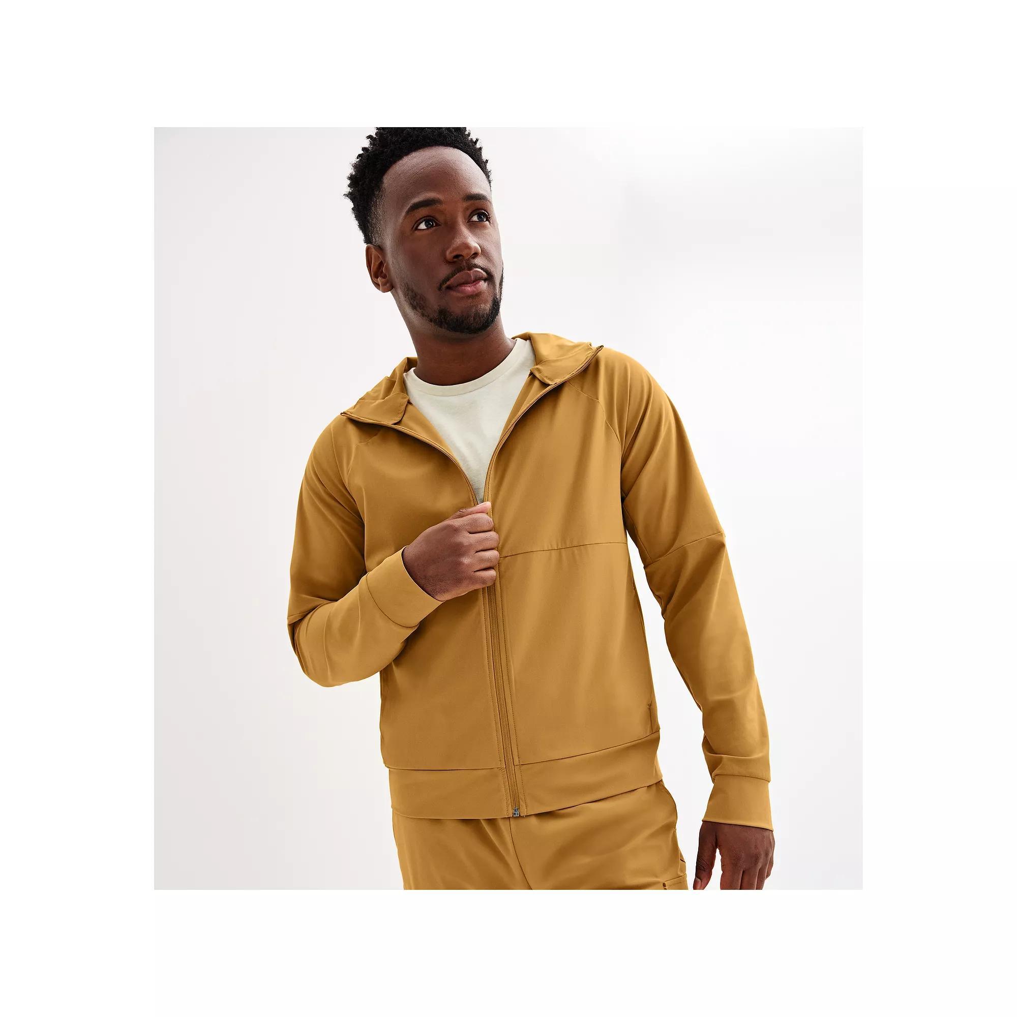 Men's Tek Gear® Performance Zip-Up Hooded Jacket, Size: Large, Canyon Dust Product Image
