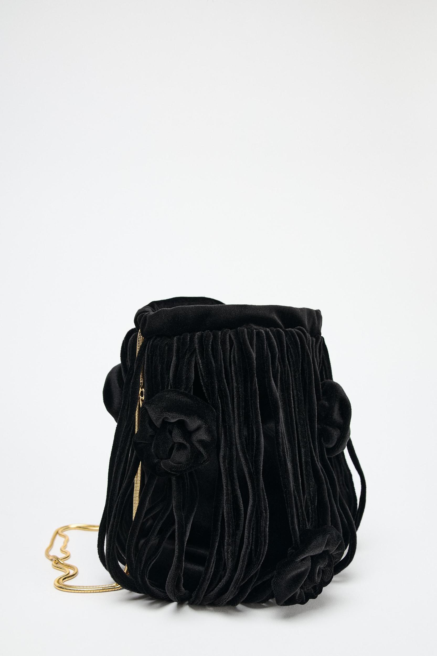 FLORAL VELVET EFFECT BUCKET BAG Product Image